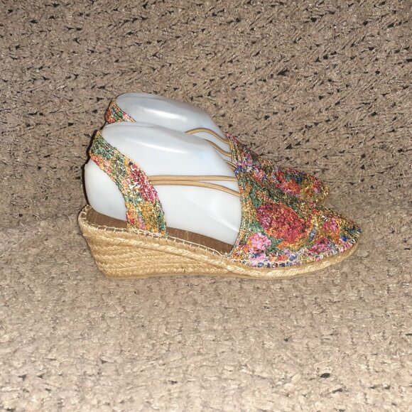 TONI PONS-Espadrille Sandals-Colorful Multicolor-Metallic-Sz 39/8.5-Excellent - Picture 5 of 8